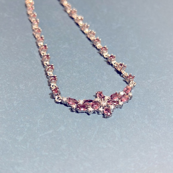 Amethyst and CZ necklace - Picture 4 of 6